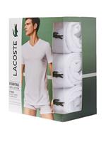 Lacoste Slim Fit Herren-T-Shirt aus Baumwolle mit V-Ausschnitt im 3er-Pack - Weiß 