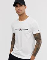 tommyhilfiger Tommy Hilfiger - T-shirt met geborduurd vlaglogo in wit
