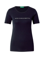 United Colors of Benetton T-Shirt mit glitzerndem Label-Print vorn