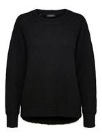 Selected Wollen Ronde Hals Sweater Dames Zwart