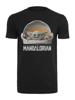 Merchcode T-Shirt BABY YODA MANDALORIAN LOGO TEE MC562 Black