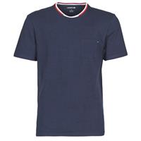 Lacoste Pyjama-T-Shirt mit Trikolor-Rundhals - Navy Blau 