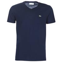 Lacoste Herren-Shirt aus Pima-Baumwolljersey mit V-Ausschnitt - Navy Blau 