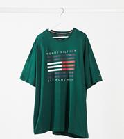 Tommy Hilfiger: T-Shirt mit Frontprint "Tommy Hilfiger" Dunkelgrün