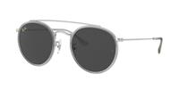 RAY-BAN RB 3647N ROUND DOUBLE Unisex Zonnebril, Silver grey