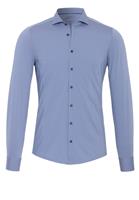 pure Heren Overhemd Polyamide 4 Way Stretch Donkerblauw Cutaway Slim Fit