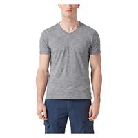 S.Oliver V-Neck-Shirt mit Streifenstruktur T-Shirts grau Herren 