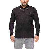 S.Oliver Langarmshirt mit Polokragen T-Shirts schwarz Herren 