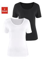Vivance Kurzarmshirt T-Shirts schwarz/weiß Damen 
