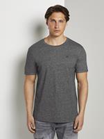 Tom Tailor DENIM T-shirt met print en katoen, Black Non-Solid
