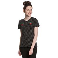 Pussy Deluxe Mini Dots Basic Shirt T-Shirts schwarz-kombi Damen 
