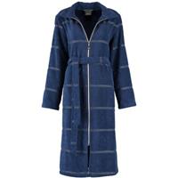 Lange badjas met rits - donkerblauw-42