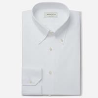 apposta Hemd  einfarbig  weiß 100% reine baumwolle popeline doppelt gezwirnt, kragenform  button-down-kragen