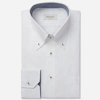 apposta Hemd  einfarbig  weiß 100% reine baumwolle popeline doppelt gezwirnt, kragenform  hoher button-down-kragen mit 2 knöpfen