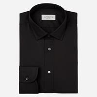apposta Hemd  einfarbig  schwarz baumwoll-coolmax twill, kragenform  modernisierter gerade zugespitzter kragen