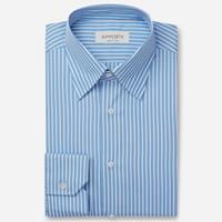 apposta Hemd  streifen  hellblau 100% reine baumwolle leinwandbindung, kragenform  verdeckter button-down-kragen