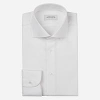 apposta Hemd  einfarbig  weiß 100% baumwolle fleckenabweisende chevron doppelt gezwirnt oekotex, kragenform  gespreizter kragen