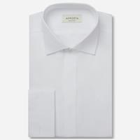 apposta Hemd  einfarbig  weiß 100% reine baumwolle twill doppelt gezwirnt, kragenform  kläppchenkragen mit schlaufe, manschette  umschlagmanschette (manschettenknöpfe)