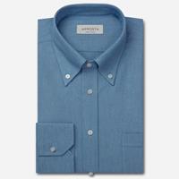apposta Hemd  einfarbig  blau 100% reine baumwolle denim, kragenform  button-down-kragen