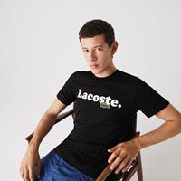 lacoste Herren T-Shirt mit Schriftzug und Krokodil - Schwarz 