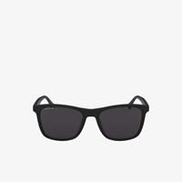 lacoste L. 12.12 Premium Sonnenbrille aus mit abgerundetem rechteckigem Kunststoffrahmen - MATTE BLACK 