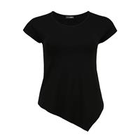 Doris Streich Shirt mit asymmetrischem Saum T-Shirts schwarz Damen 