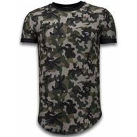 Justing  T-Shirt Camouflaged Fashionable Long Army