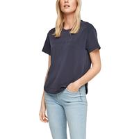 S.Oliver Shirt mit geprägtem Schriftzug T-Shirts blau Damen 