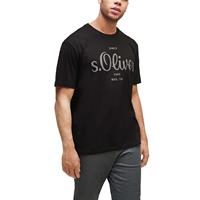 S.Oliver Jerseyshirt mit Label-Print T-Shirts schwarz Herren 