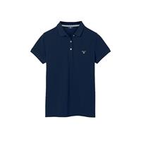 Gant Damen Poloshirt - MD. Summer Pique, Halbarm, Knopfleiste, Logo, einfarbig T-Shirts blau Damen 