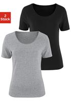 Vivance Kurzarmshirt T-Shirts schwarz Damen 
