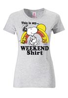 LOGOSHIRT T-Shirt "Peanuts - Snoopy & Woodstock - Weekend", mit lizenziertem Originaldesign