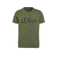 s.Oliver T-shirt met logo donkergroen