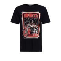 KING KEROSIN T-Shirt aus Baumwolle mit Print Red baron speedshop T-Shirts schwarz Herren 