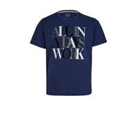 S.Oliver T-Shirt mit modischem Wording-Print T-Shirts blau Herren 