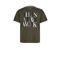 S.Oliver T-Shirt mit modischem Wording-Print T-Shirts olive Herren 