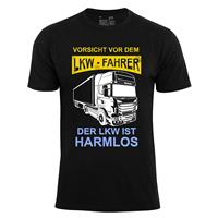 Cotton Prime T-Shirt Vorsicht vor dem LKW-Fahrer T-Shirts schwarz Herren 