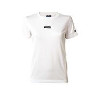 Champion Damen T-Shirt - Crewneck, Uni, Logo-Patch, Rundhals, Kurzarm, Baumwolle T-Shirts weiß Damen 