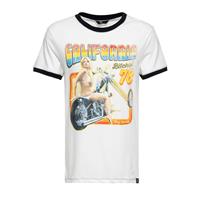 KING KEROSIN Contrast T-Shirt California Bitchin T-Shirts offwhite Herren 