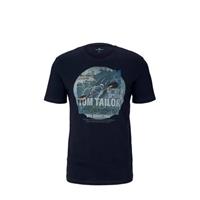 Tom Tailor T-Shirt T-Shirt mit Print T-Shirts dunkelblau Herren 