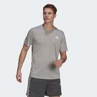 adidas Primeblue Designed 2 Move Heathered Sport T-Shirt - Herren, Medium Grey Heather / White