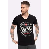 AKITO TANAKA T-Shirt mit Frontprint Flight T-Shirts schwarz Herren 