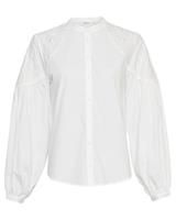 Moss Copenhagen Blusenshirt »Moss Copenhagen - Delia LS Shirt Stehkragen Rundhals- Bluse mit Spitze, weiß, Bluse, Damenmode«