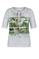 Rabe T-Shirt, gestreift, Print, Strass, für Damen, hellgrau