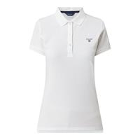 Gant Damen Poloshirt - MD. Summer Pique, Halbarm, Knopfleiste, Logo, einfarbig T-Shirts weiß Damen 