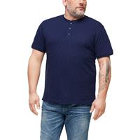 S.Oliver Flammgarn-Shirt mit Knopfleiste T-Shirts blau Herren 