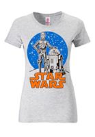 LOGOSHIRT T-Shirt "R2-D2 & C-3PO Star Wars", mit coolem Frontprint