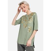 HELMIDGE Oversize-Shirt mit Print T-Shirts oliv Damen 