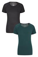 Mountain Warehouse 039069 QUICK DRY WOMENS SS ROUND NECK TEE MULTIPACK - Grün