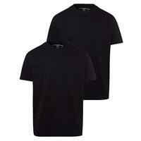 Roadsign T-Shirt Basic Rundhals (2-er Pack) mit toniger Stickerei T-Shirts schwarz Herren 